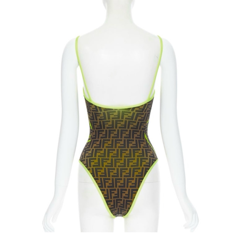 Fendi women’s Neon Green and Brown Bodysuit - Picture 3 of 3